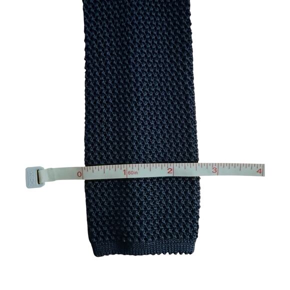 Brooks Brothers Silk Knit Tie EXCELLENT Italy Dark Blue Purple Stripe Square Tip - Picture 5 of 8